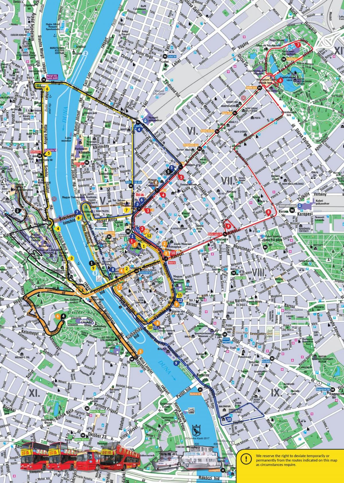 Budapeşt avtobus turu xəritəsi