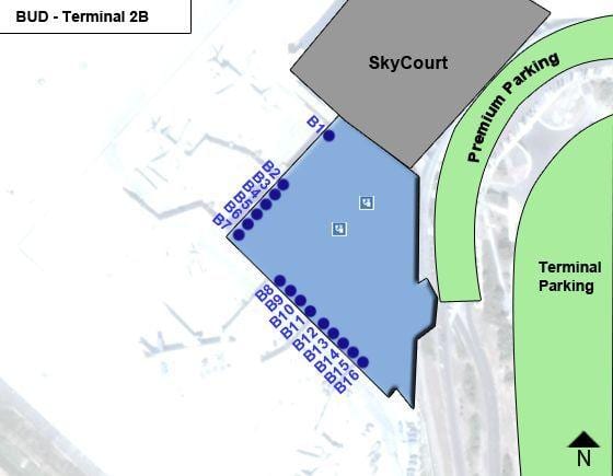 Budapeşt hava limanı, terminal 2b xəritə