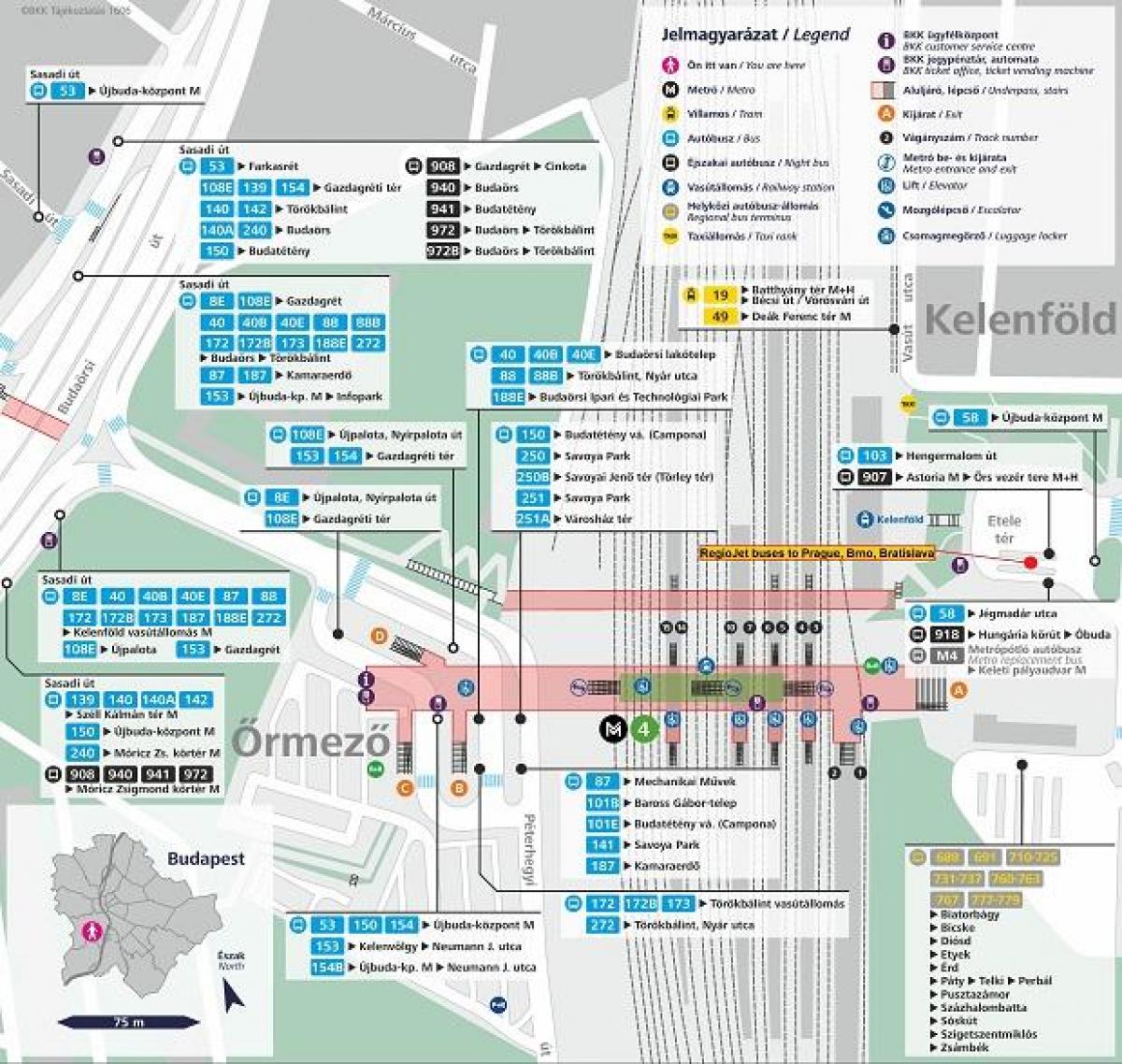 metro xəritəsi Budapeşt kelenfoe 