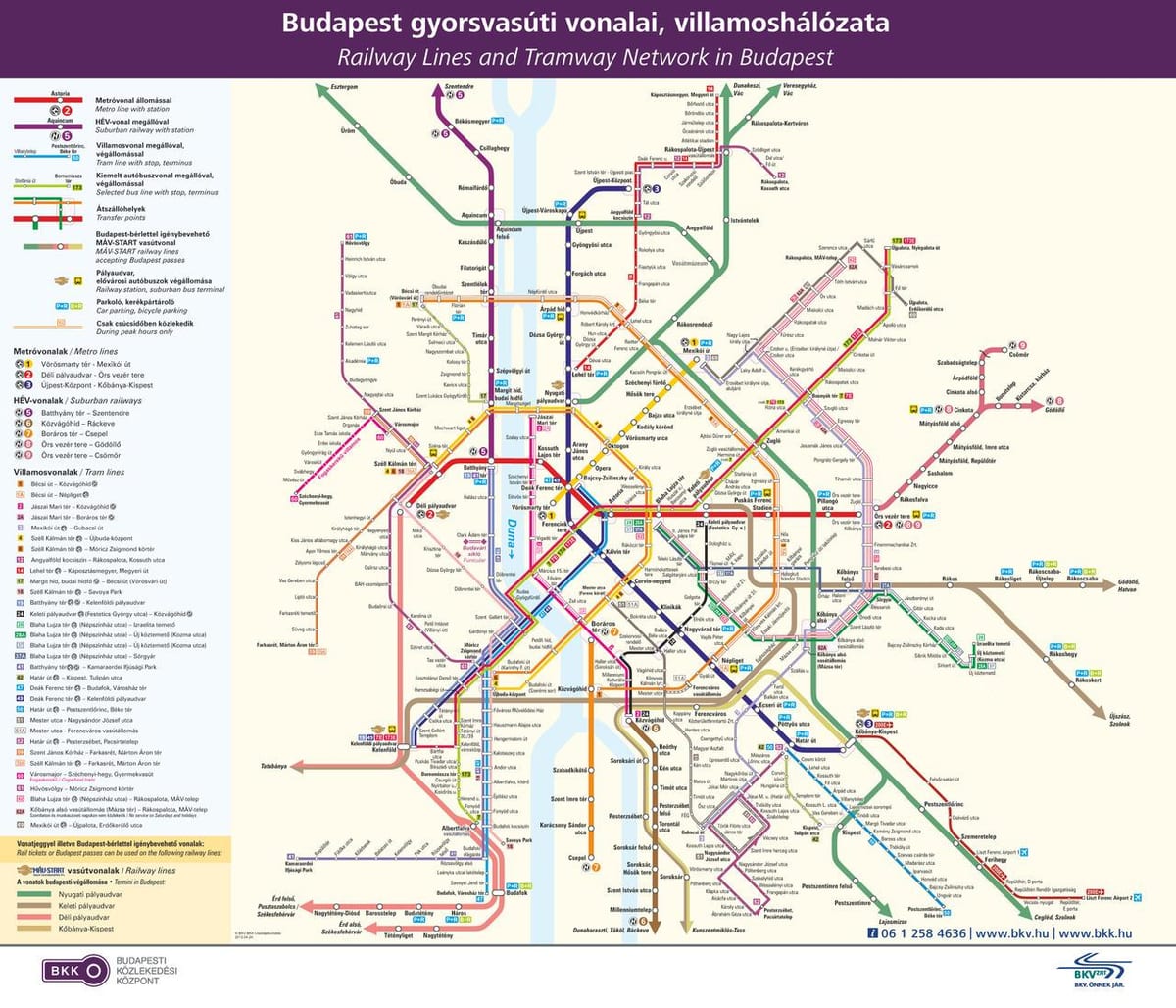 Budapeşt ictimai nəqliyyat xəritəsi