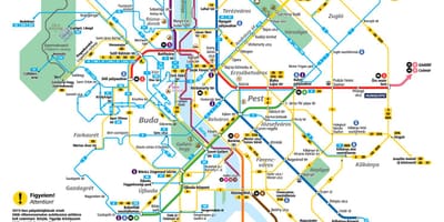 Budapeşt tramvay xəritə