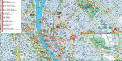 Budapeşt şəhər turist xəritəsi