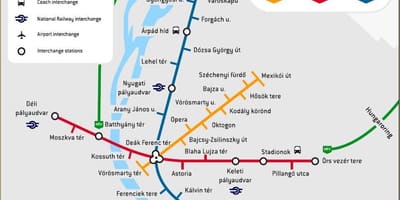 Tramvay 2 Budapeştdə xəritə
