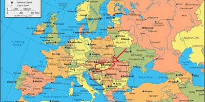Yeri xəritədə Budapeştin